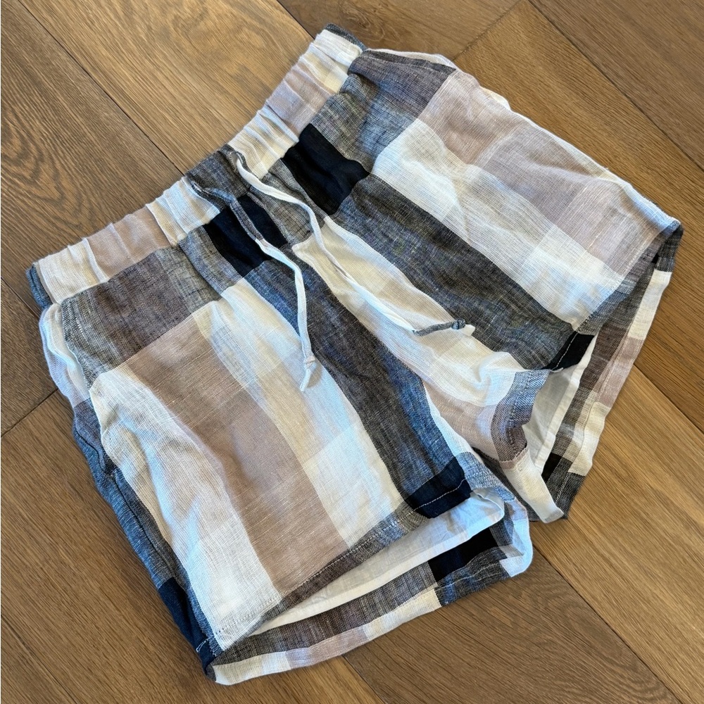 Klesis Women’s Plaid Shorts Drawstring with Side Pockets Small